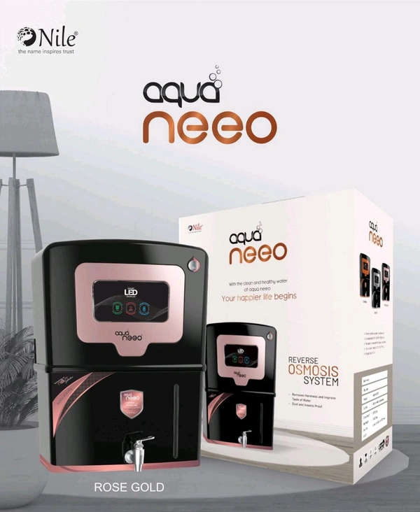 AQUA NEEO | 12 LTR | RO + COPPER ALKALINE B12 WITH ZINC + UV + UF + TDS CONTROLLER - Rose Gold