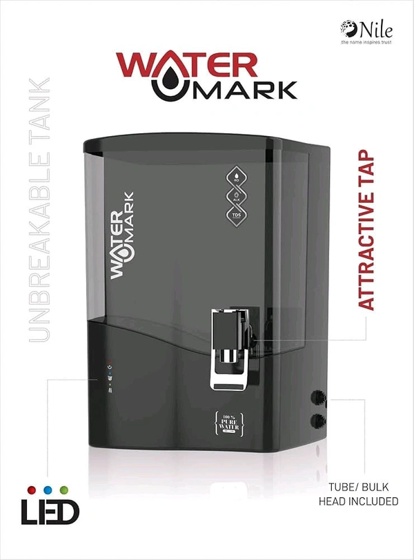 AQUA WATERMARK R.O WATER PURIFIER | R.O + COPPER ALKALINE B12 WITH ZINC + TDS CONTROLLER - Black