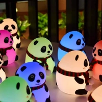 Cute Silicone Panda Light lamp, Rechargeable lamp for Kids,7 Color Changing Night lamp for Kids, Soft Panda lamp with Touch Gesture Control, Night lamp for Kids Bedroom pack of 1