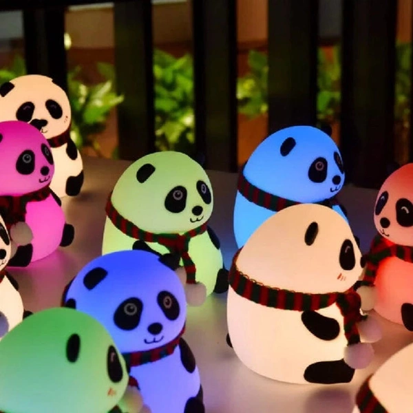 Cute Silicone Panda Light lamp, Rechargeable lamp for Kids,7 Color Changing Night lamp for Kids, Soft Panda lamp with Touch Gesture Control, Night lamp for Kids Bedroom pack of 1