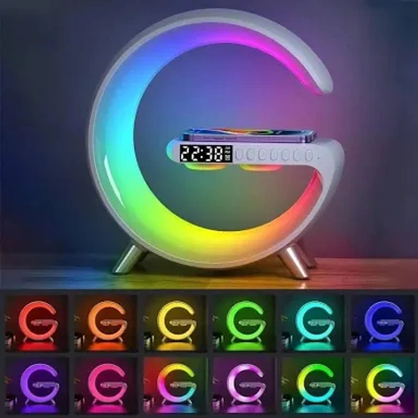Wireless Charger Atmosphere Lamp, 2023 New Intelligent LED Table Lamp, Bluetooth Speaker, Dimmable Night Light Touch Lamp Alarm Clock with Music Sync, App Control for Bedroom Home Decor (White)Within 6-8 business days However, to find out an actual date of delivery, please enter your pin code.💎💎💎 4 in 1 Multifunctional Wireless Charging Atmosphere Light