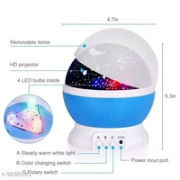 Star Lights Master For Decoration Rotating 360 Degree Moon Night Light Lamp Projector with Multiple Colours