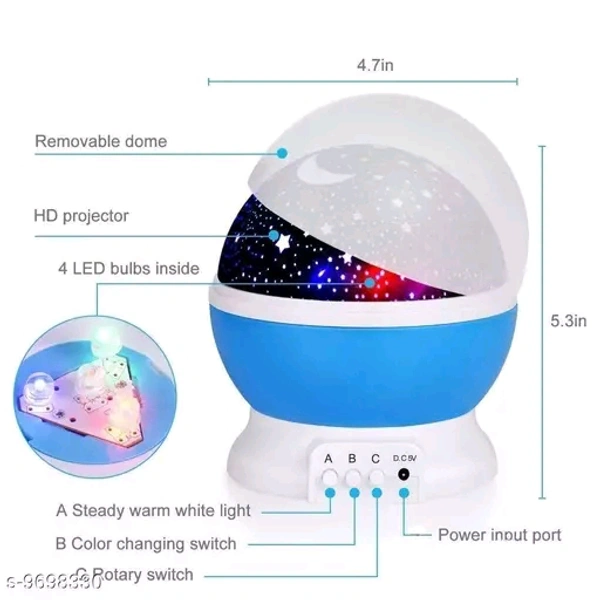 Star Lights Master For Decoration Rotating 360 Degree Moon Night Light Lamp Projector with Multiple Colours