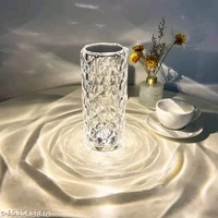 Changing Rose Crystal Diamond Table Lamp