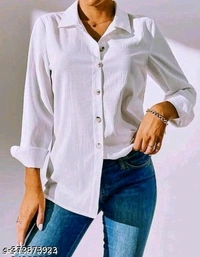 Stylish Modern White Shirt - M