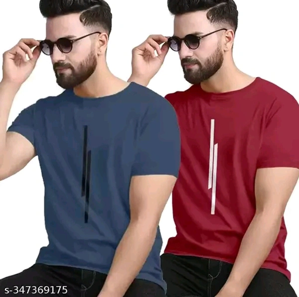 Stylish Cotton Men T-shirt Pack Of 2 - Xl