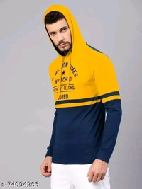 Trending Men's Full Sleeves hooded T Shirt - Web Orange, S