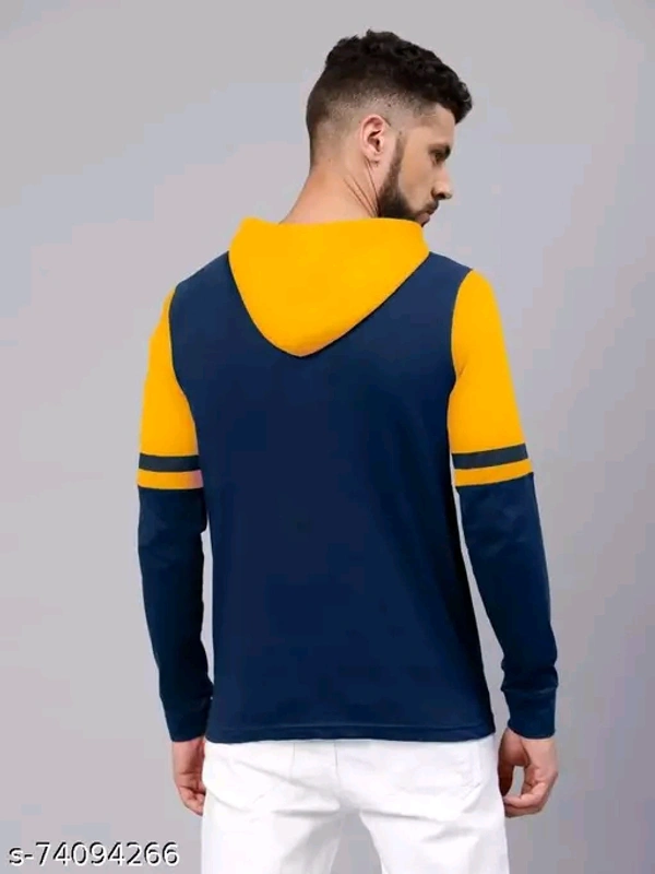 Trending Men's Full Sleeves hooded T Shirt - Web Orange, L