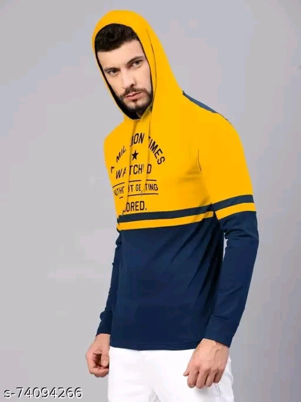 Trending Men's Full Sleeves hooded T Shirt - Green Haze, M