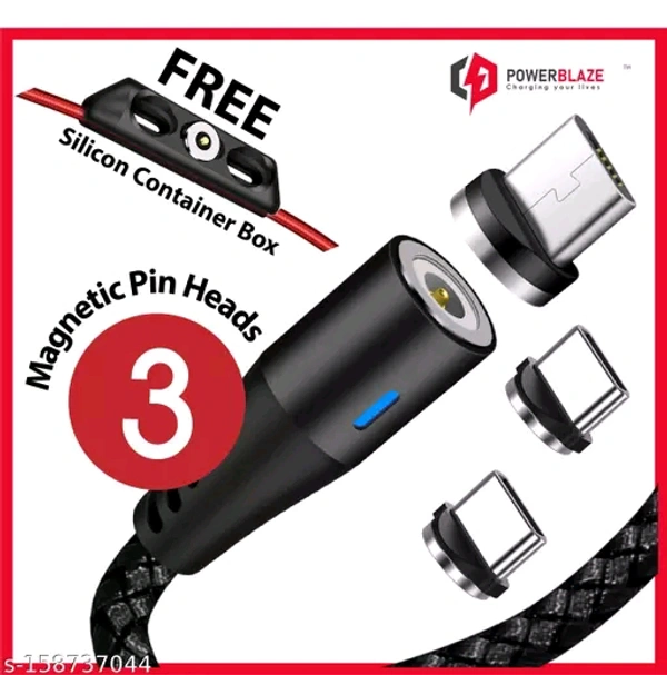 Nylon Wired Magnetic 3 in1 Fast Charging Cable