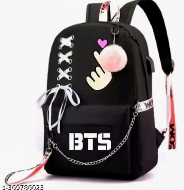 BTS Fashion Backpack for Girls / Women - Black