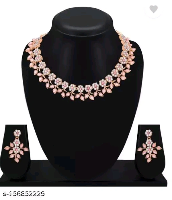 Rose Gold Plated Necklace set with Peach color Kundan Jewellery