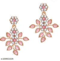 Rose Gold Plated Necklace set with Peach color Kundan Jewellery
