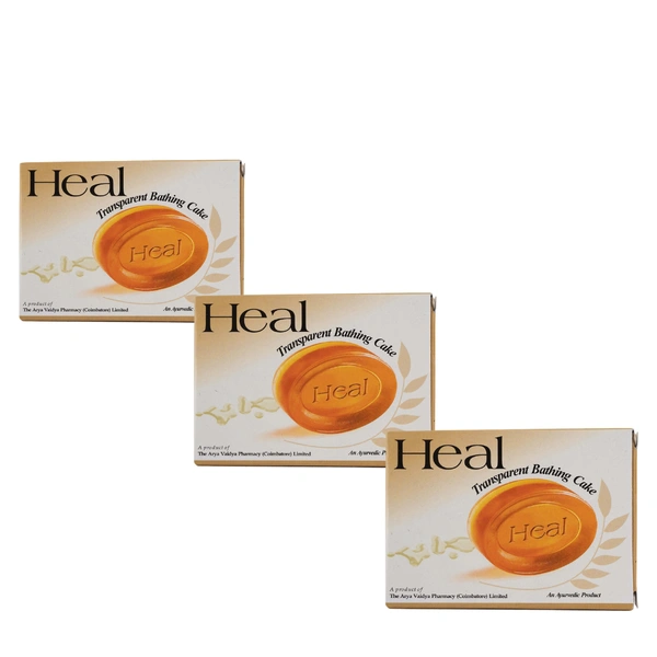 Arya Vaidya Pharmacy (AVP) Heal Transparent Bathing Cake 75gm (Pack of 3)