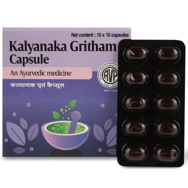 Arya Vaidya Pharmacy (AVP) Kalyanaka Ghritam Capsules (100Caps)