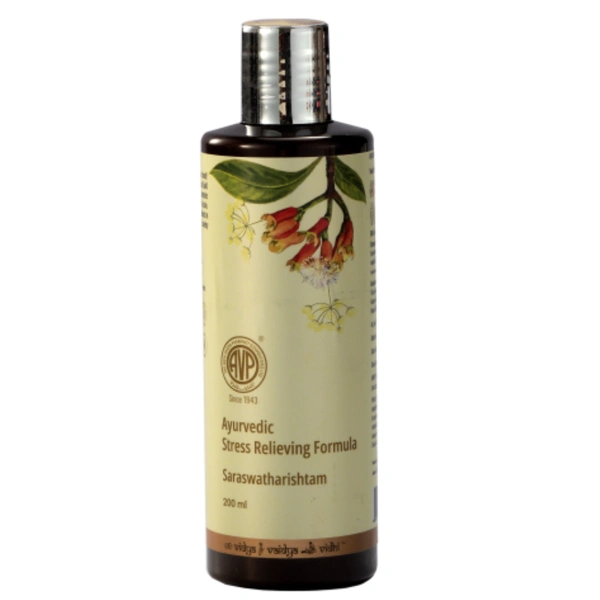 Arya Vaidya Pharmacy (AVP) Saraswatharishtam with Gold (200ml) - 200 ml