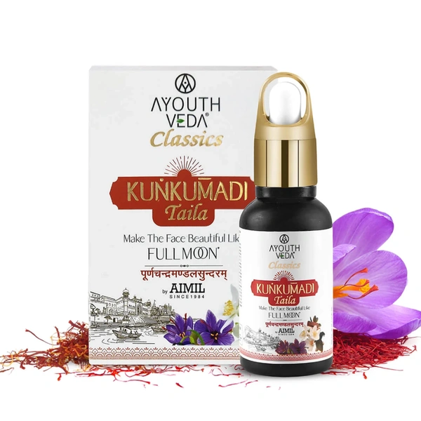 Aimil Pharmaceuticals Ayouthveda Kunkumadi Taila Facial Oil for Naturally Glowing Skin | For Damage Skin With Pure Saffron & Herbs (30ml)