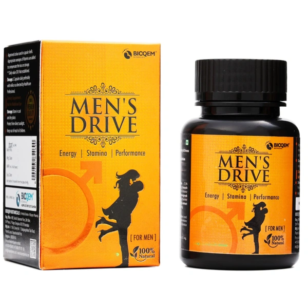 BIOQEM BOTANICALS Bioqem Pharma Men's Drive (10caps) | Veg Capsule for Stamina, Energy & Performance