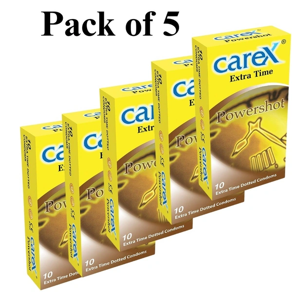 Coral Healthcare Carex Extra Time PowerShot Dotted Condoms (50pcs) - 50 Condoms