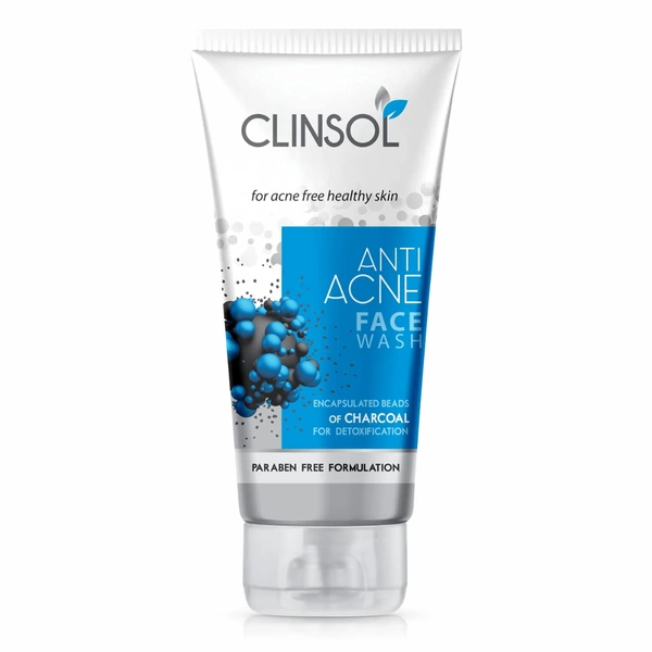 Leeford Clinsol Anti-acne Charcoal Face Wash for Acne and Pimple Free Skin 70g