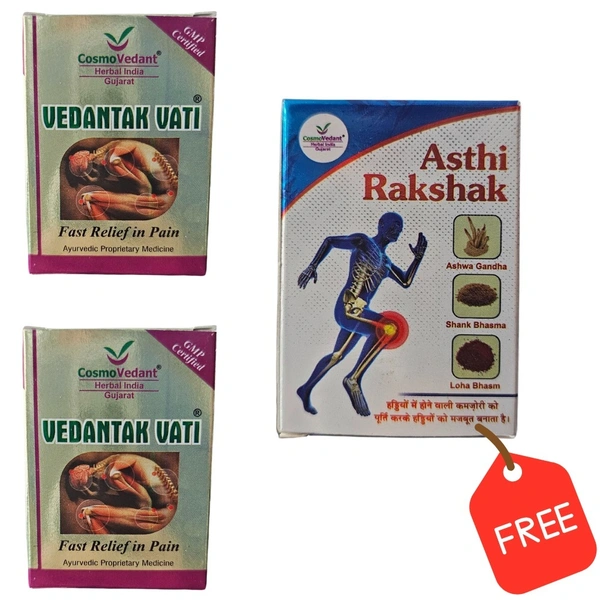 Cosmo Vedant Vedantak Vati (20tab) (Pack Of 2) + Asthi Rakshak Tablets Free