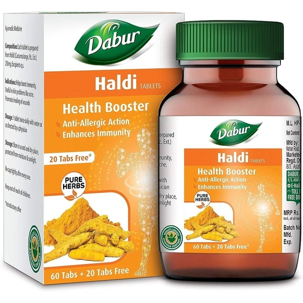 Dabur Haldi Tablet (60tab) + 20 Tab Free 