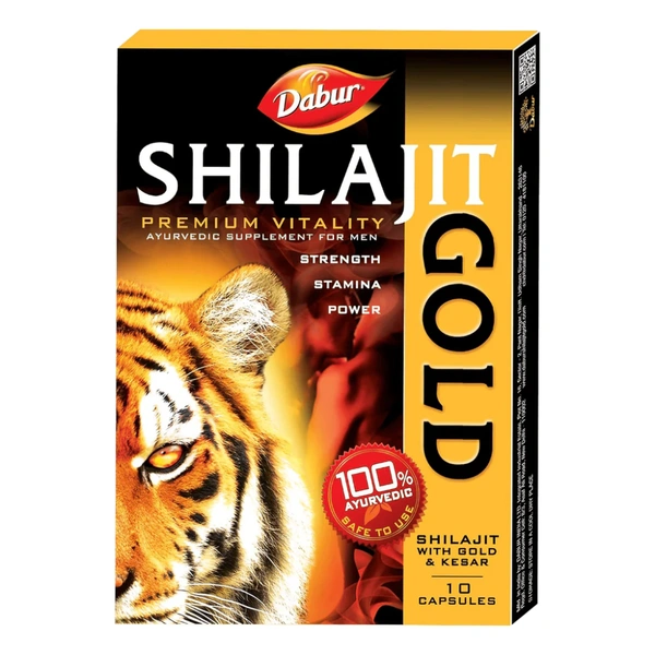 Dabur India Ltd Dabur Shilajit Gold For Immunity, Strength, Stamina & Power - 10 Capsules