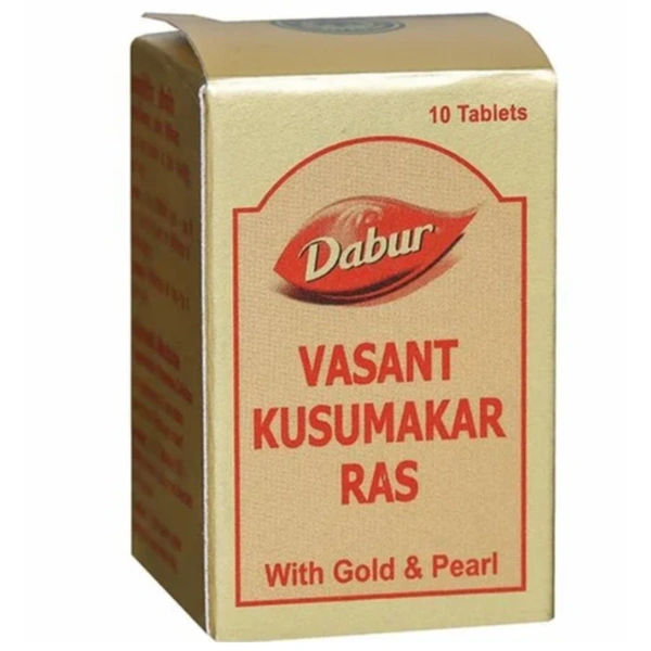 Dabur Vasant Kusumakar Ras with Gold & Pearl Tablet (10tab) - 10 Tablets