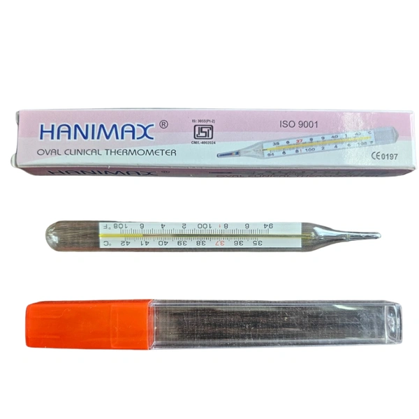 Hanimax Oval Clinical Thermometer (1pcs) (Dual Scale)