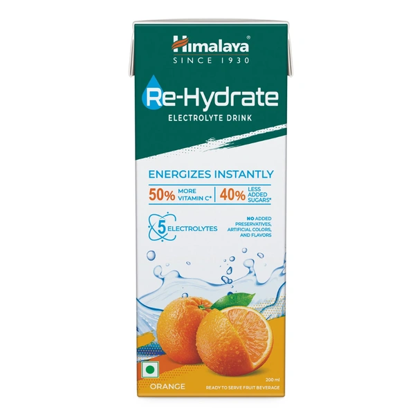 Himalaya Wellness Company Himalaya Re-Hydrate Electrolyte Drink (200ml) (Pack Of 5) - Orange - 200 ml, Orange