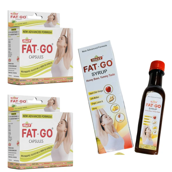 Jolly Pharma Jolly Fat Go Slimming Capsule and Fat Go Syrup (120 Capsule and 250ml Syrup)