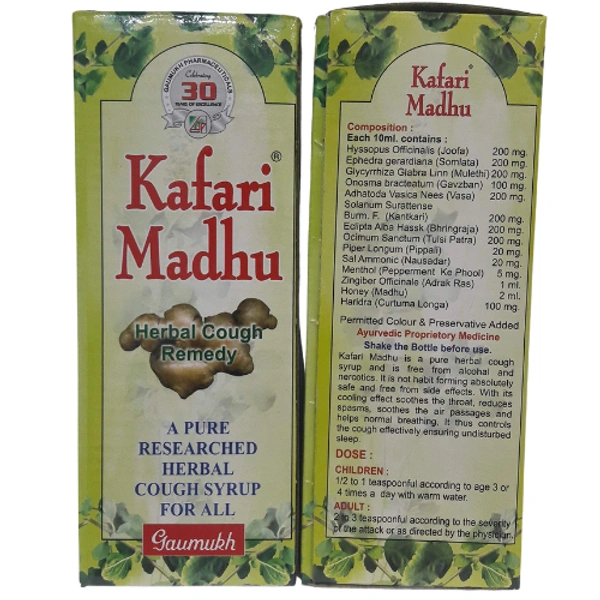 Gaumukh Pharmaceuticals Kafari Madhu Herbal Cough Syrup - 450 ml