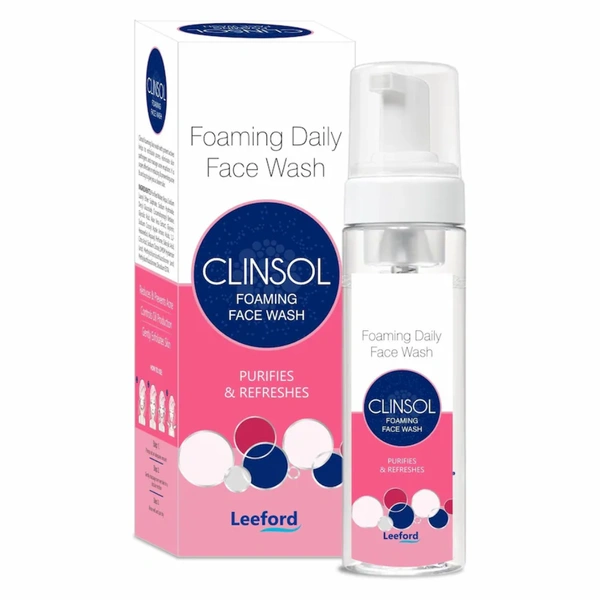 Leeford Clinsol Foaming Facewash with Salicylic Acid & Glycolic Acid for Acne Prone Skin (60ml)