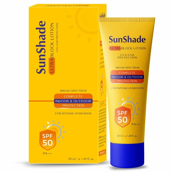 Leeford Healthcare Ltd Leeford Sunshade Ultra Block Sunscreen Lotion SPF 50 PA+++| Broad Spectrum | UVA+UVB Protection | For All Skin Types - 50ml