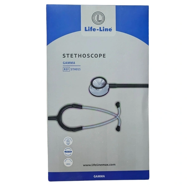Lifeline Life-Line Stethoscope Gamma for Doctors, Nurses & Medical Students Acoustic (Black)