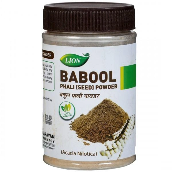 LION BRAND (Shree Narnarayan Ayurvedic Pharmacy) Lion Babool Phali (seed) Powder (100gm)