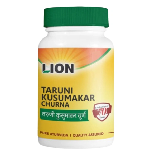 LION BRAND (Shree Narnarayan Ayurvedic Pharmacy) Lion Taruni Kusumakar Churna (100gm)