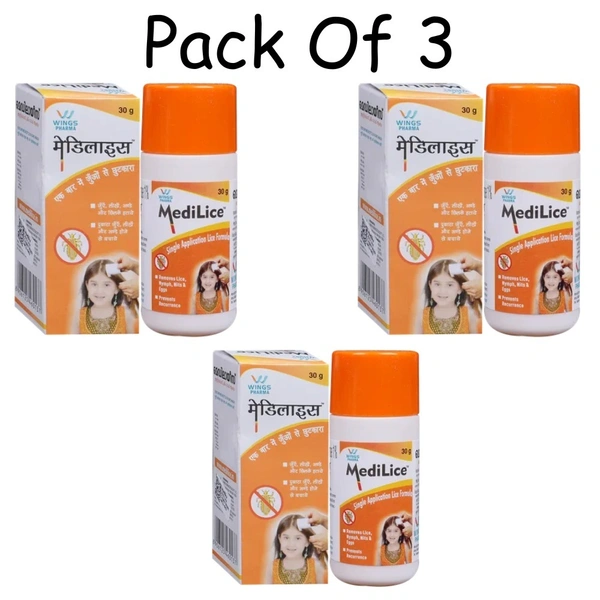 Wings Biotech Ltd Medilice Anti Lice Cream Wash (30gm, Pack of 3)