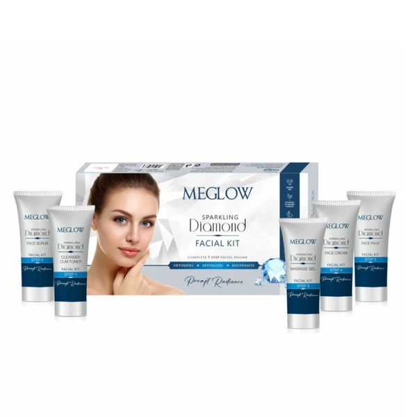  Leeford Healthcare Ltd Meglow Diamond Facial Kit for Instant Glow (105gm)