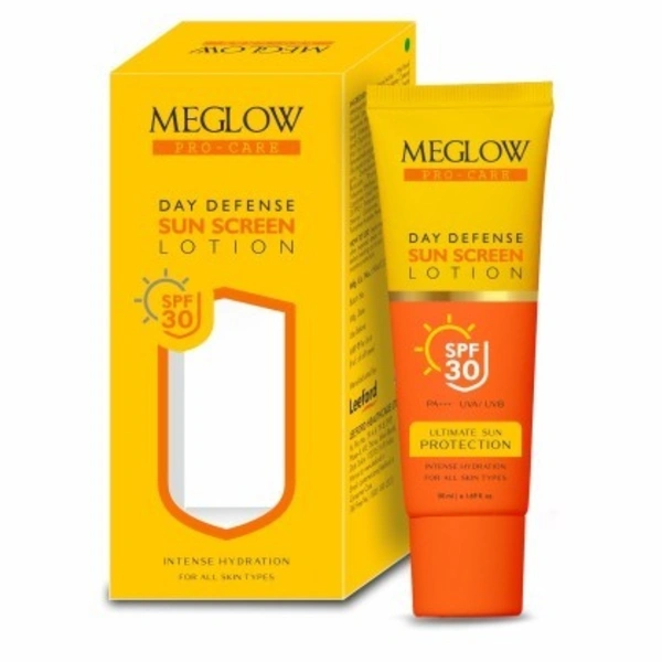 Leeford Meglow Pro-Care SPF 30 PA+++ Sunscreen Lotion | Broad Spectrum | UVA+UVB Protection | For All Skin Types - 50ml