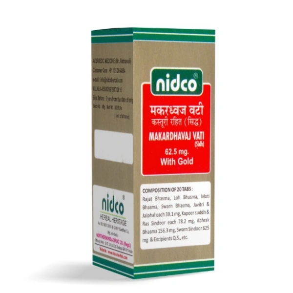 NIDCO (NORTHERN INDIA DRUG COMPANY) NIDCO Makardhavaj Vati (Sidha) (16tab) Siddha Makardhwaj