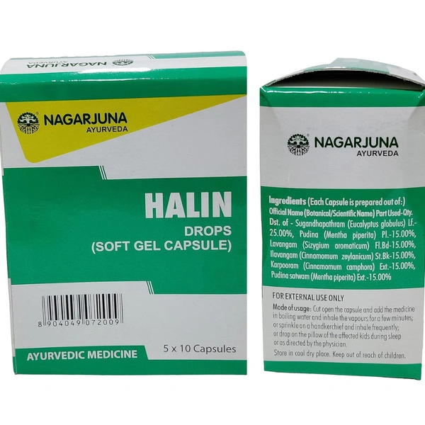 Nagarjuna Ayurvedic Group Kerala Nagarjuna Halin Drops (Soft Gel Capsule) (50caps)