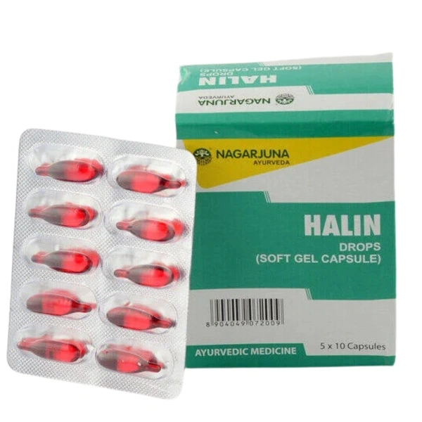Nagarjuna Ayurvedic Group Kerala Nagarjuna Ayurveda Halin Drops Soft Gel Capsules (50caps)