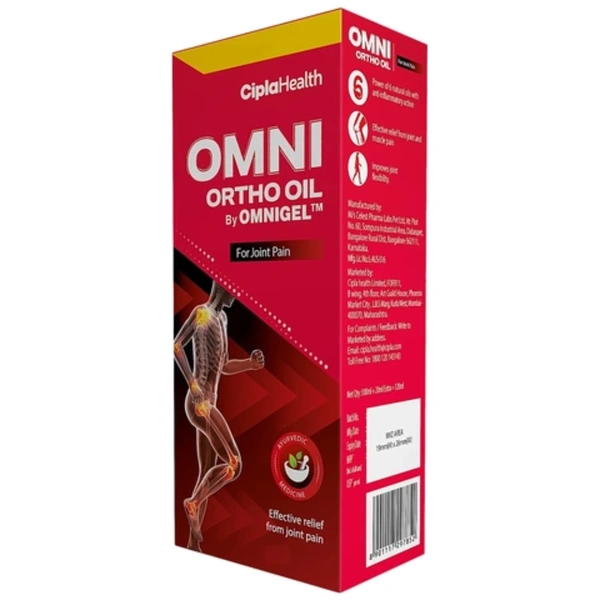 Cipla Health Ltd. Omnigel Ortho Oil for Joint Pain, 120 ml (100 ml + 20 ml Extra)