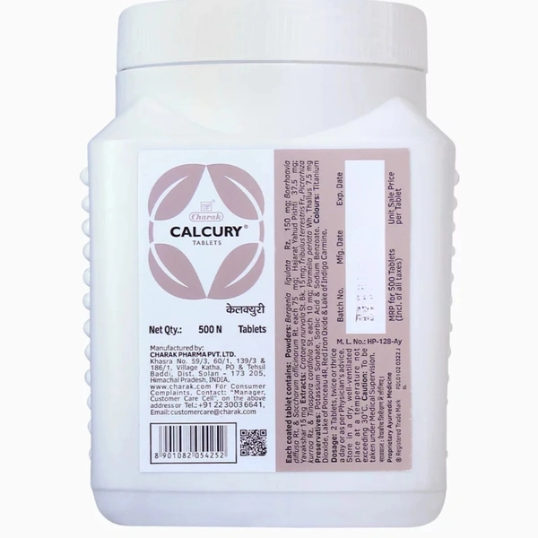 Charak Pharma Pvt Ltd Charak Calcury Tablet (500Tab) - 500 Tablets