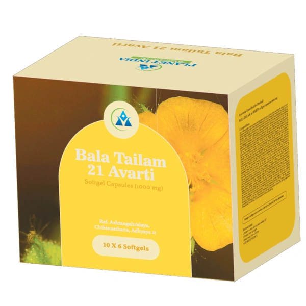 Planet India Remedies Pvt. Ltd. Planet India Bala Tailam 21 Avarti 1000mg Soft Gel Capsules (60Caps)