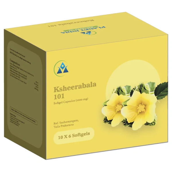 Planet India Remedies Pvt. Ltd. Planet India Ksheerabala Softgel Capsules – 1000mg (60 Caps)