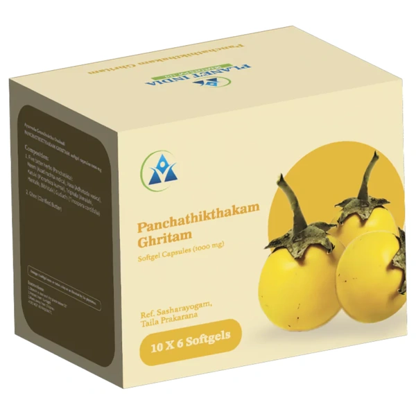 Planet India Remedies Pvt. Ltd. Planet India Panchathikthaka Ghritam Softgel Capsules – 1000mg (60 Caps)