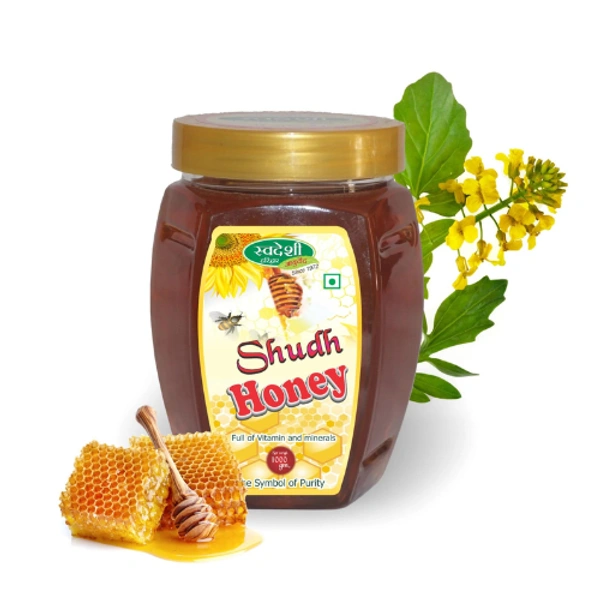 Swadeshi Ayurved Swadeshi Shudh Honey (100% Pure Honey) (1kg) - 1 kg, Natural