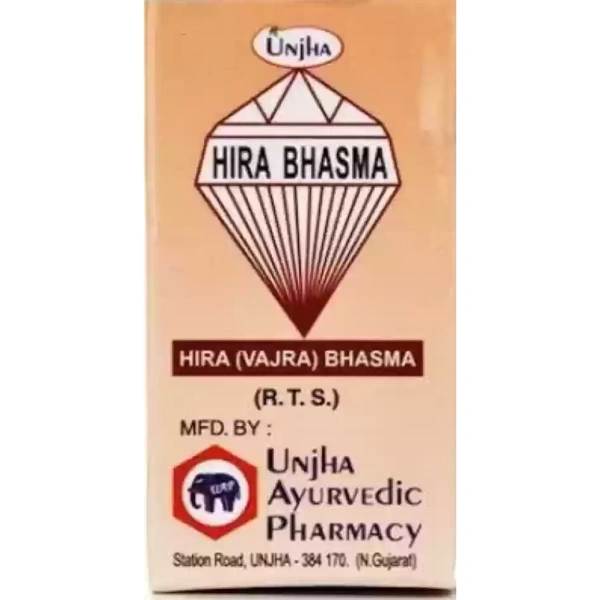 Unjha Ayurvedic pharmacy Unjha Hira (Vajra) Bhasma (500mg) - 500 mg